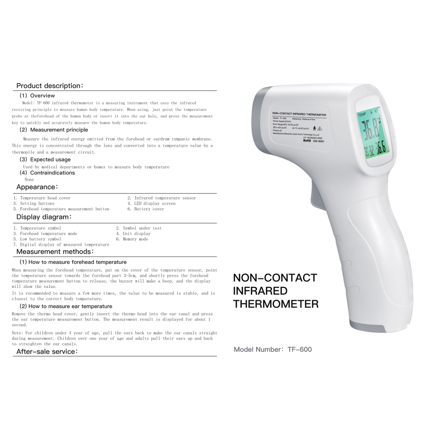 Tidyard Digital IR Thermometer,Non-contact High Precision Temperature Measurement 